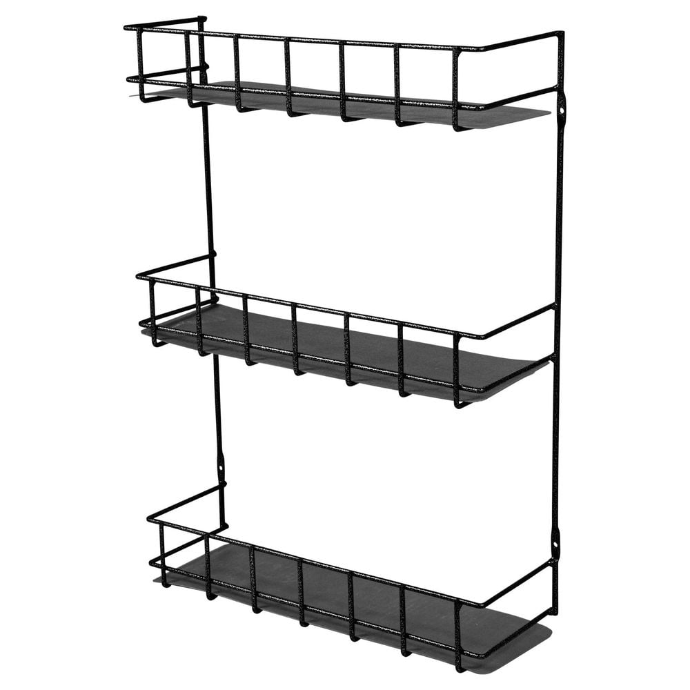 Easy-Up 3 Tier Wire Basket Rack | Ideal Horse Stable Organizer | Color Black