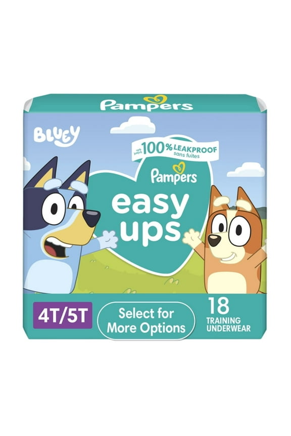 Easy Ups Bluey Potty Training Pants Boys Size 4T-5T, 18 Count (Select for More Options)
