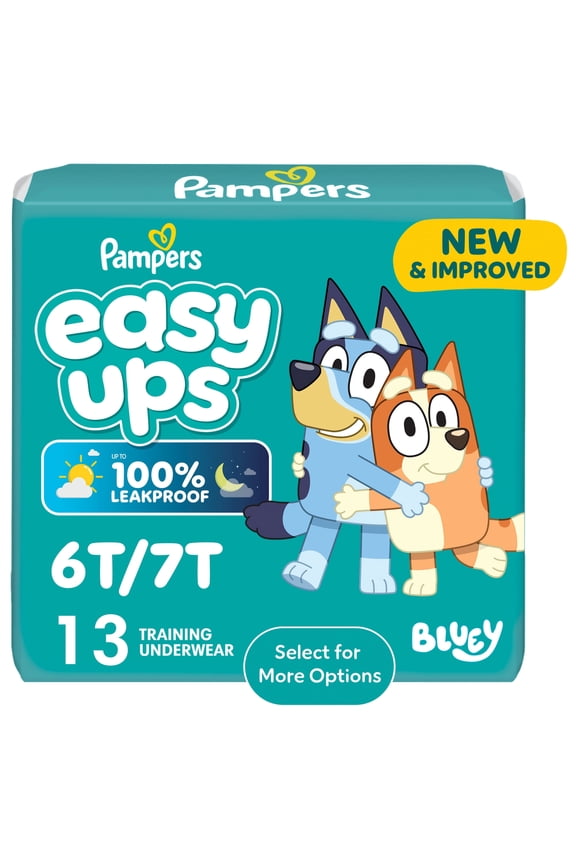 Easy Ups Bluey Potty Training Pants Boys Size 6T-7T, 13 Count (Select for More Options)