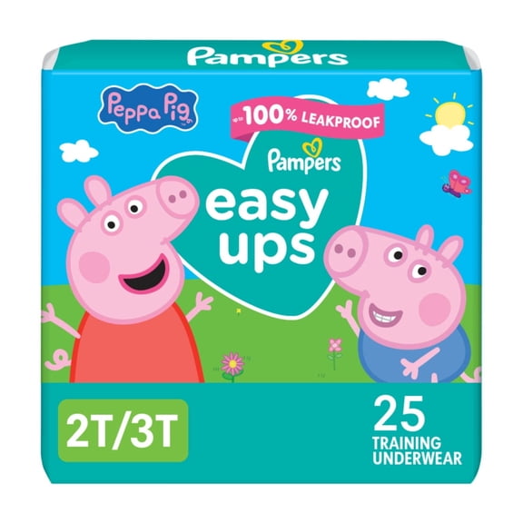 Easy Ups Peppa Potty Training Pants Girls Size 2T-3T, 25 Count (Select for More Options)