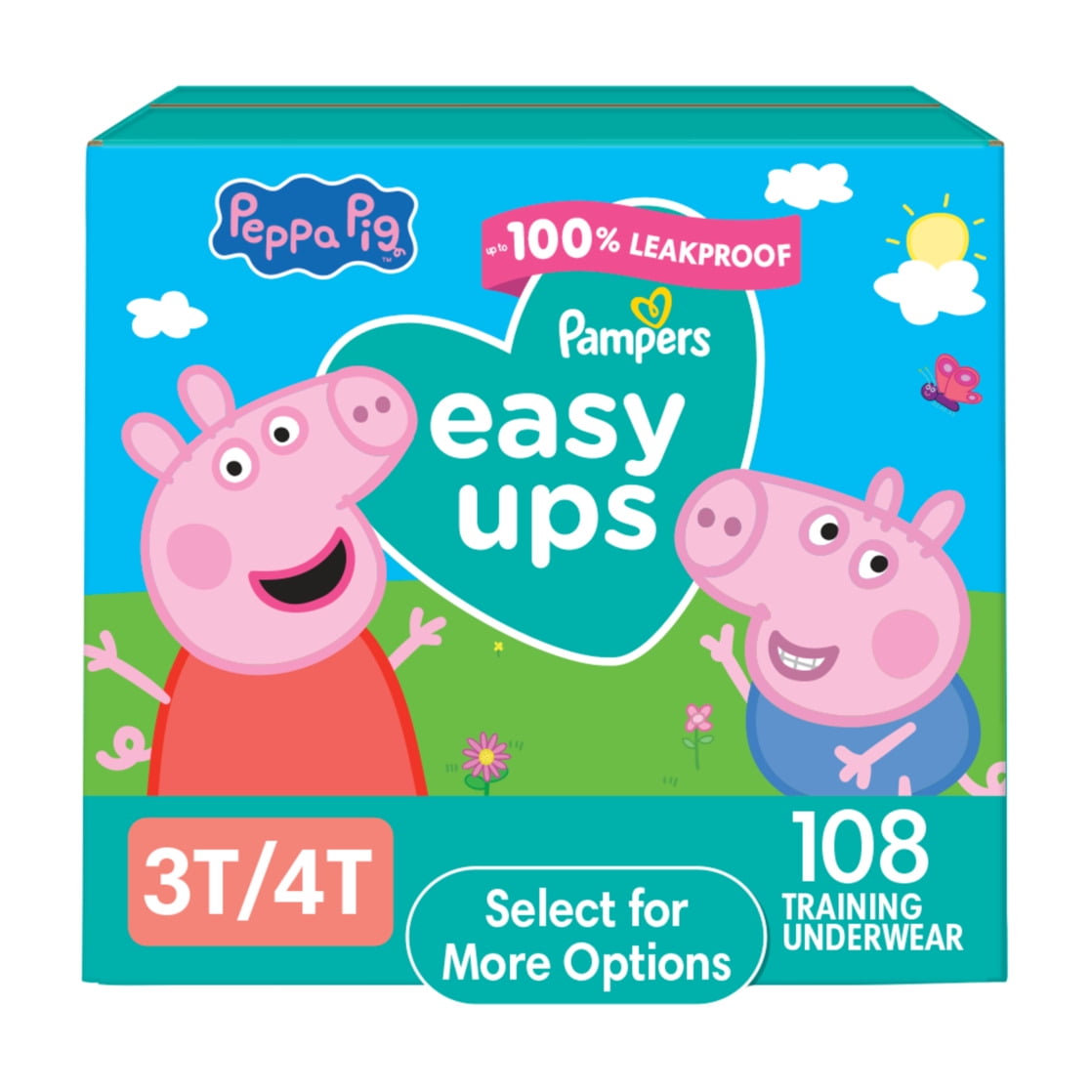 Easy Ups Peppa Potty Training Pants Girls Size 3T-4T, 108 Count (Select ...