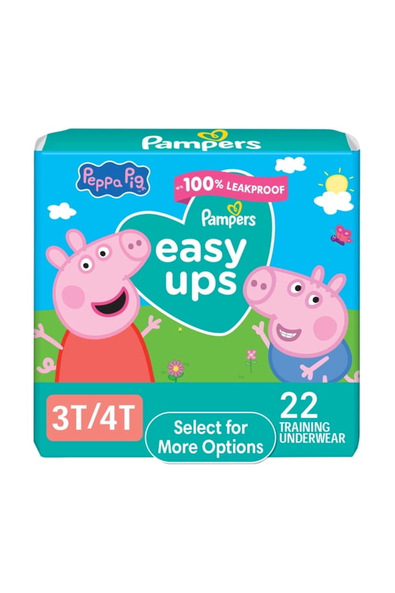 Easy Ups Peppa Potty Training Pants Girls Size 3T-4T, 22 Count (Select for More Options)