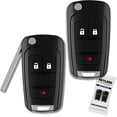 thumbnail image 1 of Easy to Use 3-Button Flip Keyless Entry Remote Key Fob Replacement, Compatible with 2010-2017 Chevy Equinox, 2012-2016 Sonic, 2010-2016 Terrain OHT01060512 (2-Pack), 1 of 7