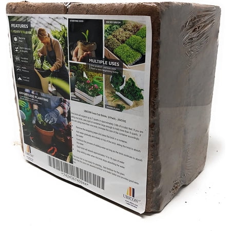 Easy Use Coco Coir Organic Top Soil for Indoor/Outdoor Plants; 4 Bricks Expands to 10 Gallons, Excellent Aeration, Reduces Weed Growth, and Retains Water (4)