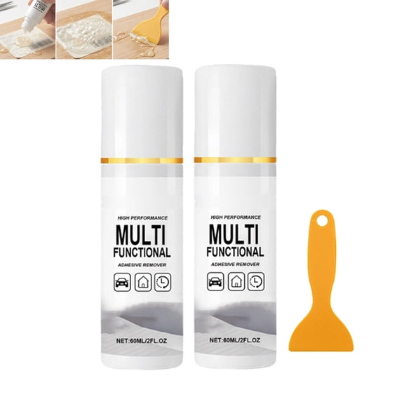 Easy-Use Glue & Tape Residue Cleaner, Powerful Sticker Remover Spray with Scraper, Multi Purpose Fast-Acting Adhesive Remover for Cars, Glass, Plastic, Metal