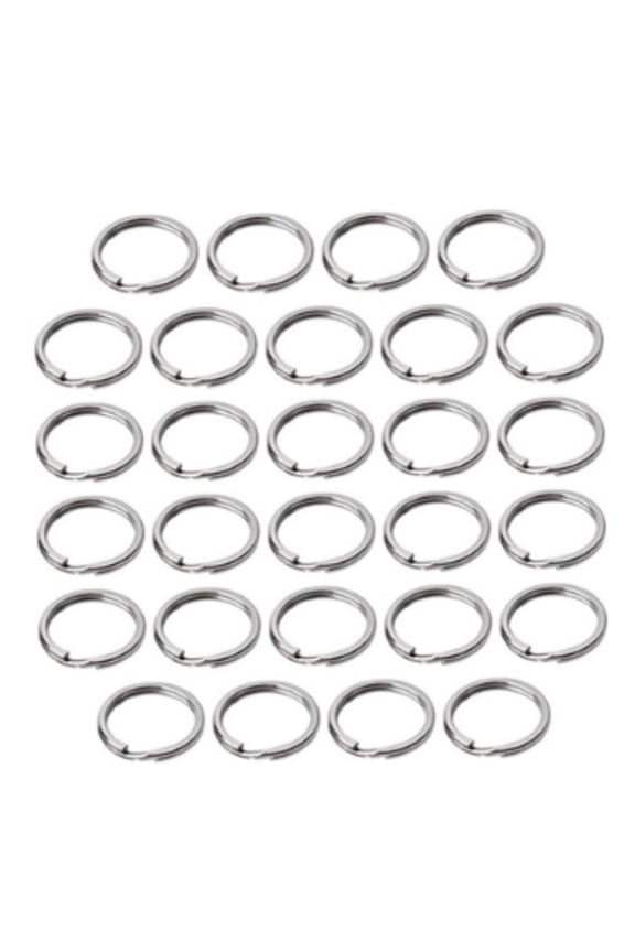 Easy to Use Keychains, Stainless Steel Construction, Polished Round Ring, Durable Material, Reliable Split Key Rings For Home Or Work, Silver-Toned Nickel Metal With Glossy