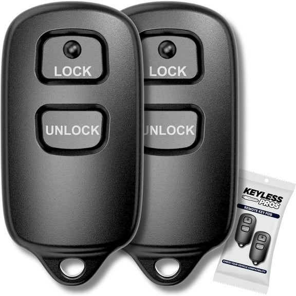 Easy to Use 2-Button Keyless Entry Remote Key Fob Replacement, fits Toyota Prius Celica Tundra Yaris FJ Cruiser Echo Highlander Rav4, 2004-2006 Scion xA xB, HYQ12BBX, (2-Pack)