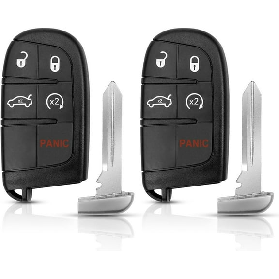 Easy to Use 2Pcs Key Fob FCC ID M3N-40821302 Fits for Chrysler 300 Charger Challenger Durango Dart 2011-2020, 5-Button Keyless Entry Remote Smart Car Key Fob Replace 56046759AA 56046759AC 56046759AB