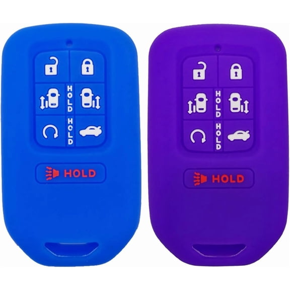 2Pcs Silicone 7 Buttons Smart Key Fob Remote Cover Case Keyless Entry Jacket Holder Accessories for 2018 2019 2020 2021 2022 2023 2024 2025 Honda Odyssey Elite Ex A2C98590800 KR5V2X