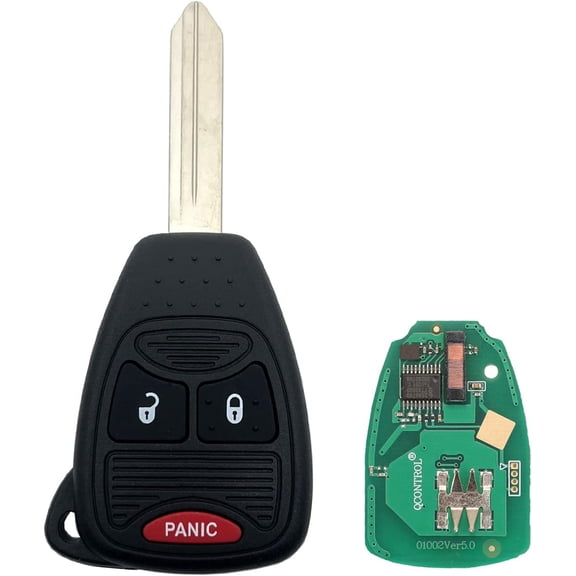 Easy to Use 3 Buttons Keyless Remote Car Key Fob Fit for Chrysler 200/300/ Aspen/Dodge Charger/Ram/Durango/Wrangler/Commander (Black)