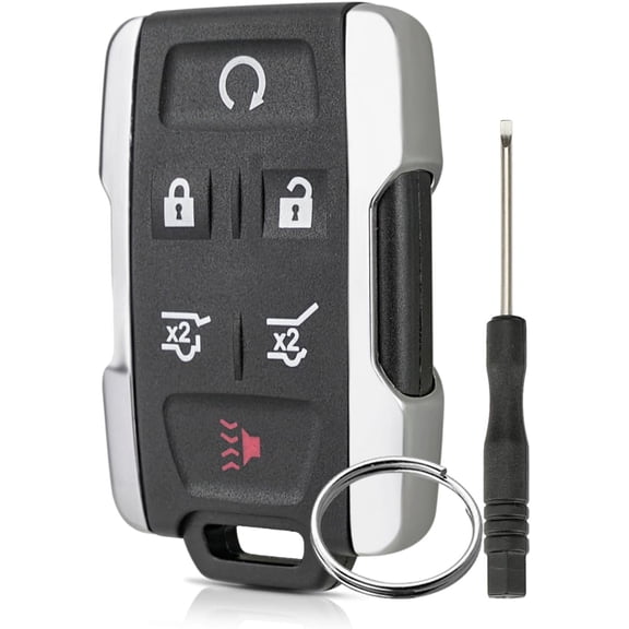 Easy to Use 315 MHz Car Remote Control Key fits for Chevrolet Suburban Tahoe 2015-2020 6 Button Keyless Entry Remote Car Key Fob (M3N-32337100) with Keyring and Screwdriver (6 Buttons)