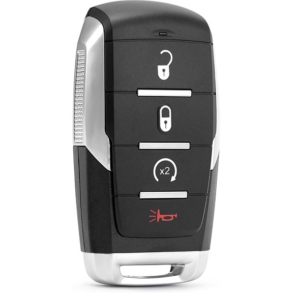 Easy to Use Car Key Fob Replacement 4-Button Keyless Entry (1PC) 433MHz Compatible with 2019-2024 Ram 1500 FCC ID OHT-4882056 4A CHIP