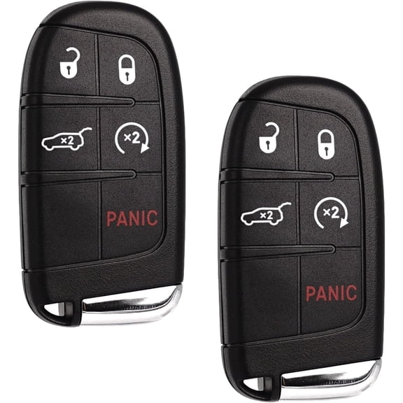 Car Key Fob Replacement for Jeep Grand Cherokee Durango 2014 2015 2016 2017-2022 Push Start 5 Buttons Set of Two Keyless Entry Remote Control 68143505AC M3N-40821302 68150061