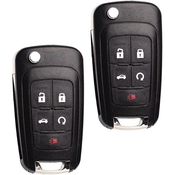 Easy to Use Flip Key Fob Replacement Fits for Chevy Equinox Camaro 2010-2019 Cruze Malibu Impala Sonic Terrain Buick Regal Verano Encore Keyless Entry Remote Control 2 Sets