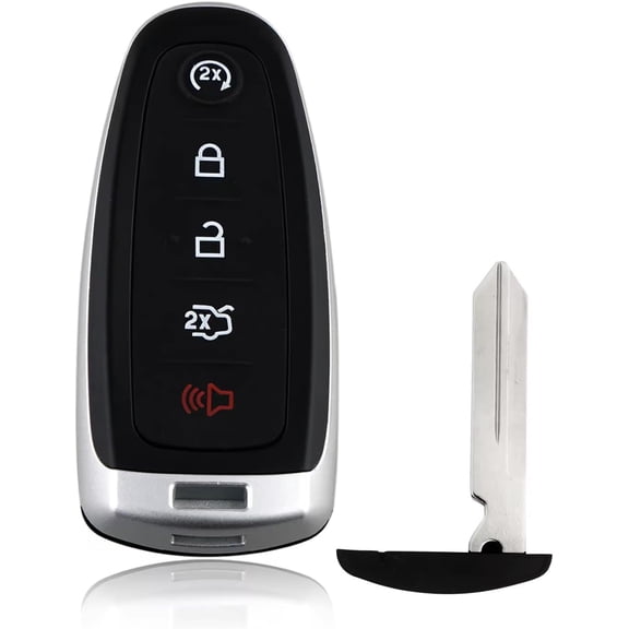 Easy to Use Key Cover Shell fits for 2013 - 2019 Ford Flex Explorer Edge Focus Taurus Expedition Keyless Entry Remote Lincoln MKS MKT MKX - no Electronic Battery transponder chip M3N5WY8609 (5but)