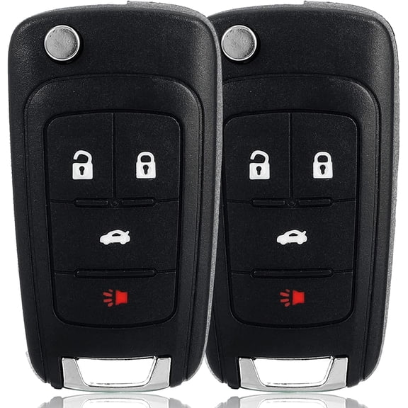 Easy to Use Key Fob Keyless Entry Remote Compatible with Chevy Cruze/Camaro/Impala/Equinox/GMC Terrain/Buick Lacrosse/Regal/Verano/Encore 2010-2019 4 Buttons Replacement for OHT01060512 (2 Packs)