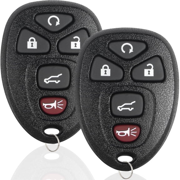 Easy to Use Key Fob Keyless Entry Remote Control Compatible with Chevy Suburban Tahoe Traverse/Cadillac Escalade SRX/GMC Acadia Yukon/Saturn Outlook/Buick Enclave Key Replacement for OUC60221, 2-Pack