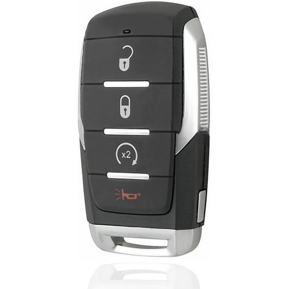 Easy to Use Remote Smart Key Fob Fits for RAM 1500 Pickup 2019-2024, FCC ID:OHT-4882056,P/N:68442907 68291689, Car Keyless Entry Remote Control Replacement for RAM 1500 Pickup 433Mhz 3+1 Button