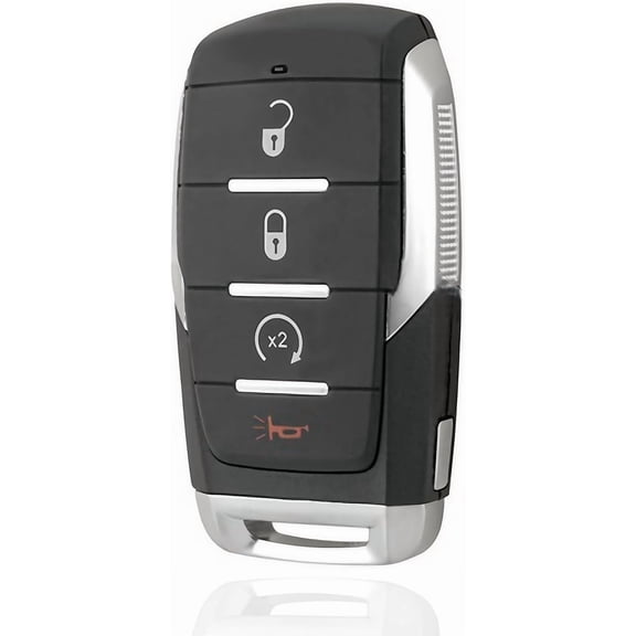Easy to Use Remote Smart Key Fob Fits for RAM 1500 Pickup 2019-2024, FCC ID:OHT-4882056,P/N:68442907 68291689, Car Keyless Entry Remote Control Replacement for RAM 1500 Pickup 433Mhz 3+1 Button