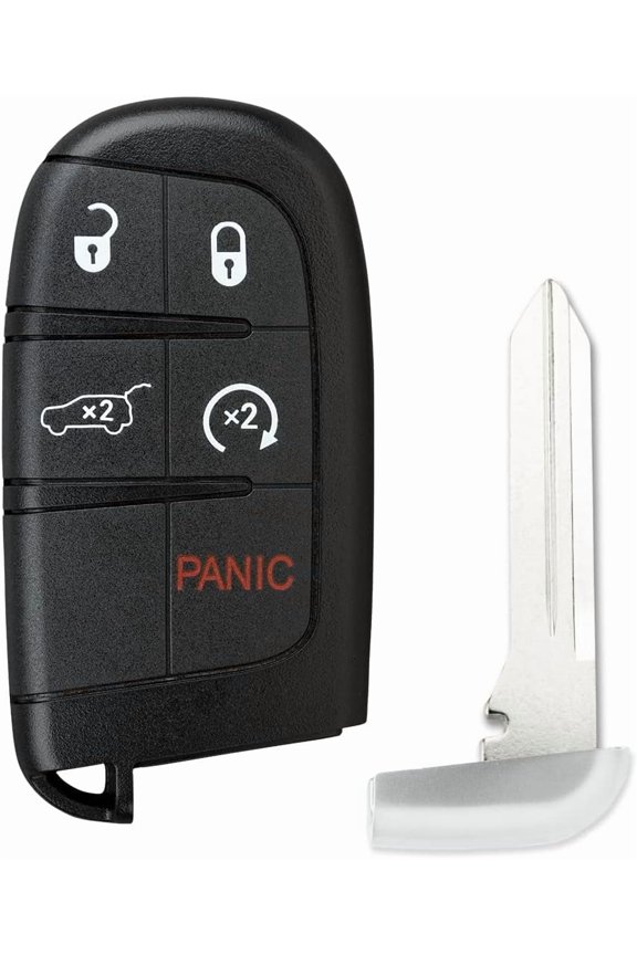 Easy to Use Replacement Keyless Entry Smart Key fob Compatible with Jeep Grand Cherokee 2014 2015 2016 2017 2018 2019 2020 2021 2022 68066350AB (5 Button Hatch)