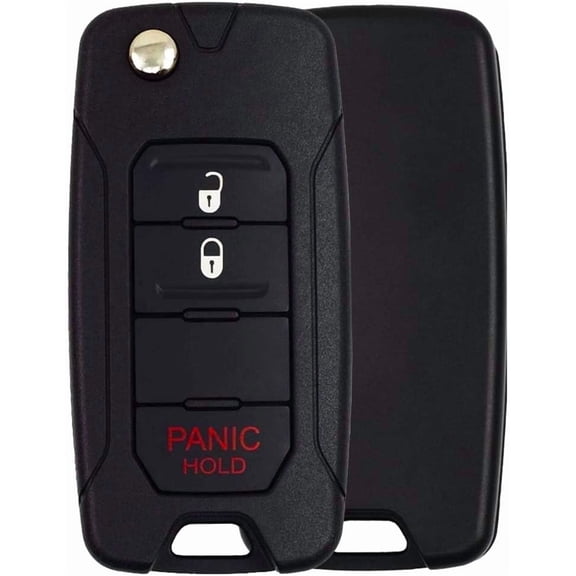 Easy to Use Replacement for 2005 - 2018 Chrysler Jeep Flip Key Fob 3 Buttons Lock, Unlock & Panic That Uses FCC with Chip ID 46 Chrysler - 315 MHz