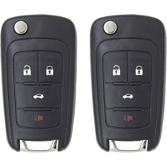 Easy to Use Replacement for New Keyless Remote 4 Button Flip Car Key Fob for Equinox Verano Sonic and Other Vehicles That Use FCC OHT01060512 (2 Pack)