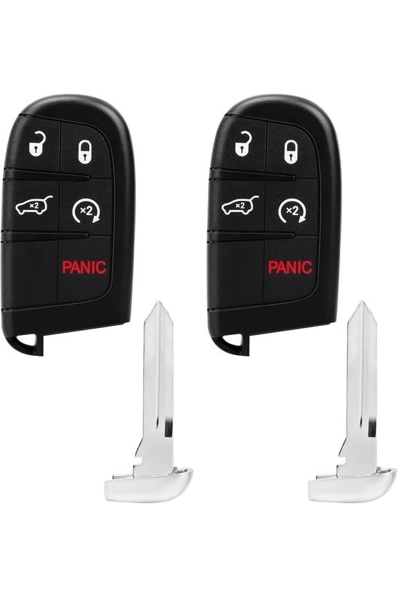 Smart Key Fob Replacement M3N-40821302 Fit for Chrysler 300 Challenger Charger Dart 2011 2012 2013 2014 2015 2016 2017 2018, Keyless Entry Remote 433MHz 5-Btn 812A-40821302, 2 Pcs