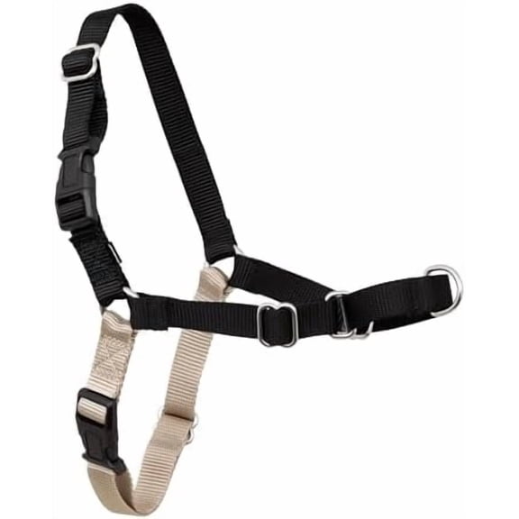 Easy Walk Harness for Dogs - Pull-Free Walks - Patented Martingale Loop Design - Front Chest Leash Attachment - Adjustable Comfort Straps - Breathable Harness Design - Large, Black/Silver