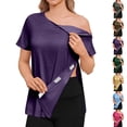thumbnail image 1 of Easy Wear Post Surgery Shirts for Women Tear Away Side Velcro Closure Short Sleeve Adaptive Clothing 2026 Light Brown 2XL, 1 of 9