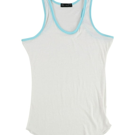 Easy Wear Womens Two Tone Tank Top, White, Medium