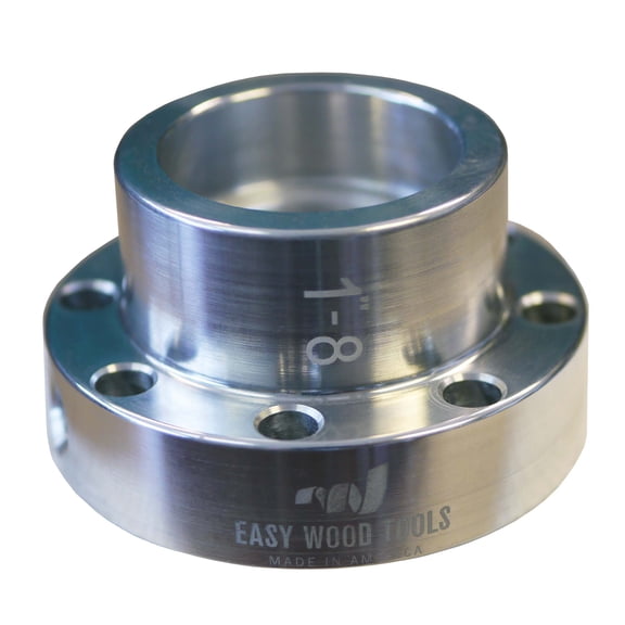 Easy Wood Tools 2 Diameter x 1 x 8 TPI Precision CNC Machined Anodized Aluminum Faceplate with Set Screws, 8 Large Mounting Screw Holes, Spanner Hole F420