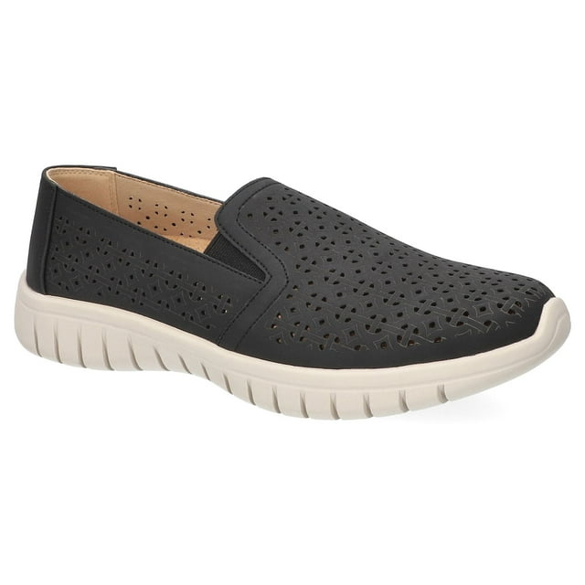 Easy Works by Easy Street Mosaic Slip-Resistant Women's Shoes Color: Black Size: 6.5