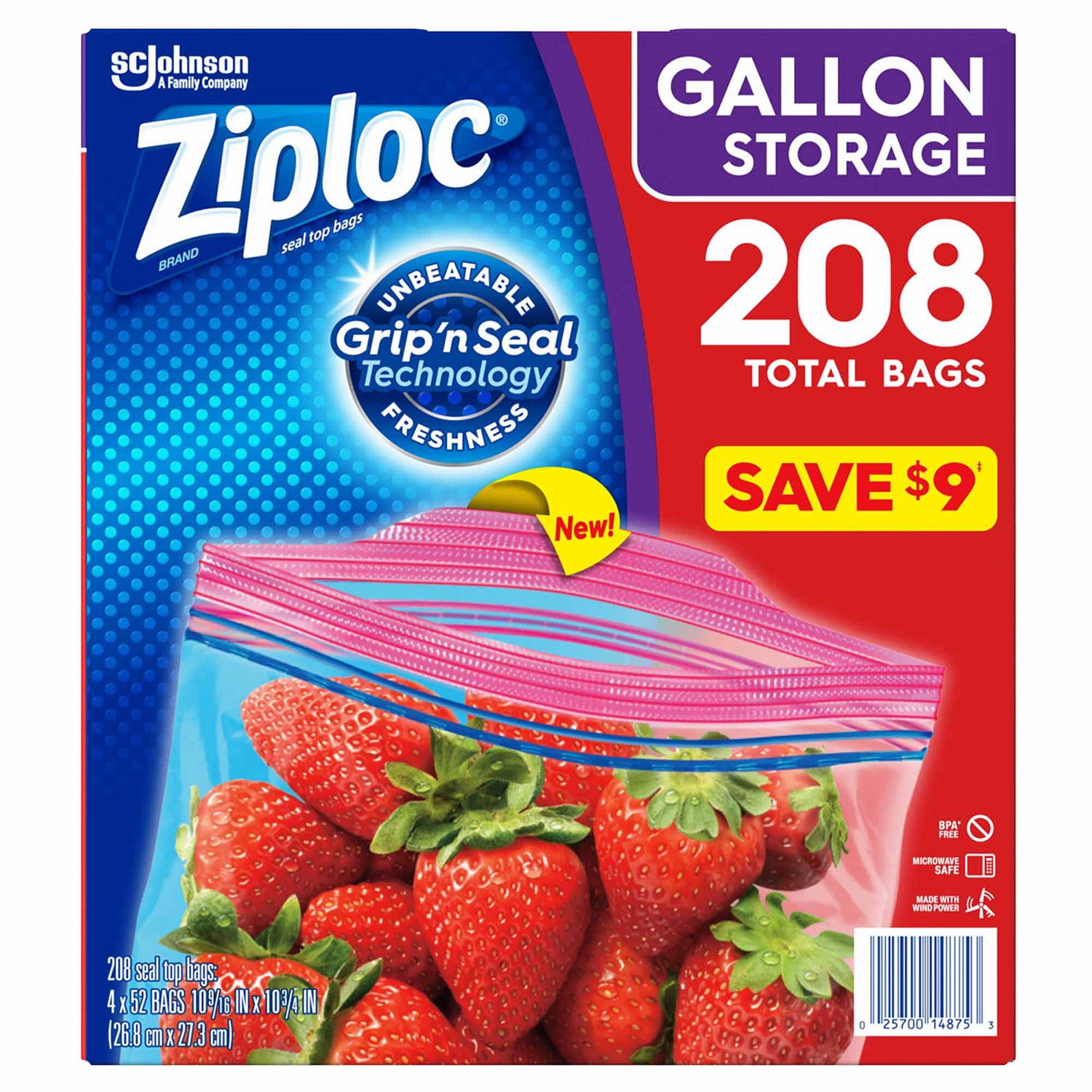 Ziploc® Gallon Storage Bags with Stay Open Design, 19 ct - Fred Meyer