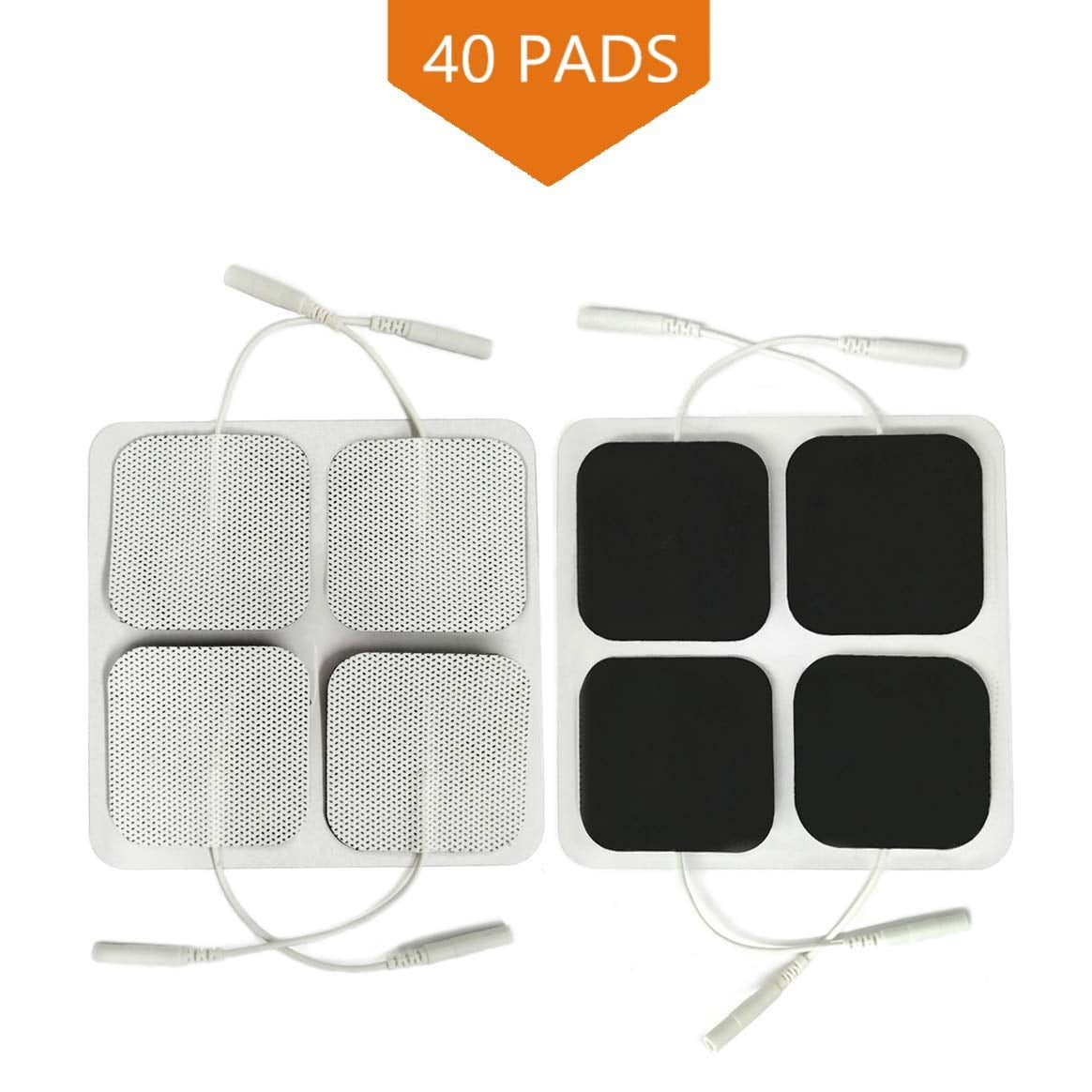 TENS Unit Pads, 40PCS Round Electrodes Pads, 1.25 Reusable Carbon  Electrotherapy Pads for EMS Muscle Stimulator, with 2.0 mm Pigtail  Connectors