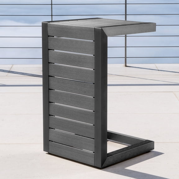 Easy-to-Assemble C-Shaped Table | For Summer Sun Relaxation | Provides Extra Storage