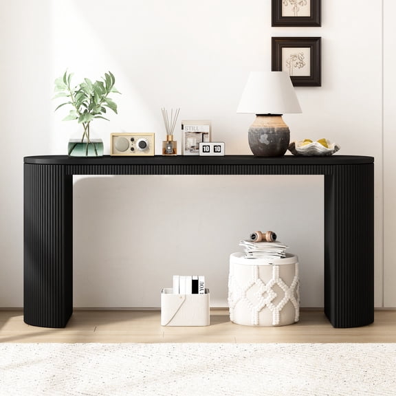 Easy - to - Assemble MDF Console Table with Curved Design for Entrance Saves Time and Effort