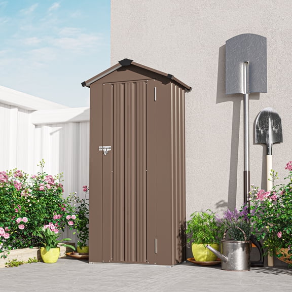 Easy to Assemble Small Metal Compact Garden Shed Galvanized Iron Sheet Durable