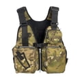 thumbnail image 1 of Easy-to-Carry Foldable Buoyancy Vest with 3 Front Pockets, Back Reflective Strip and Emergency Whistle, Universal Size Life Jacket for Water Activity, Green, 1 of 8