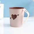 thumbnail image 1 of Easy to Clean 1pc Couple Toothbrush Cup, Simple Double-Layer Heart-Shaped Rinsing Cup for Home Use, Plastic Aesthetic, 1 of 7