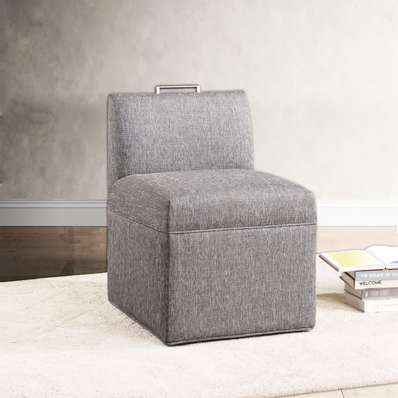 Easy - to - Clean Ashen Grey Chair | Ideal for Active Spaces, Movable with Hidden Casters | Comfortable Sinuous Spring Cushion