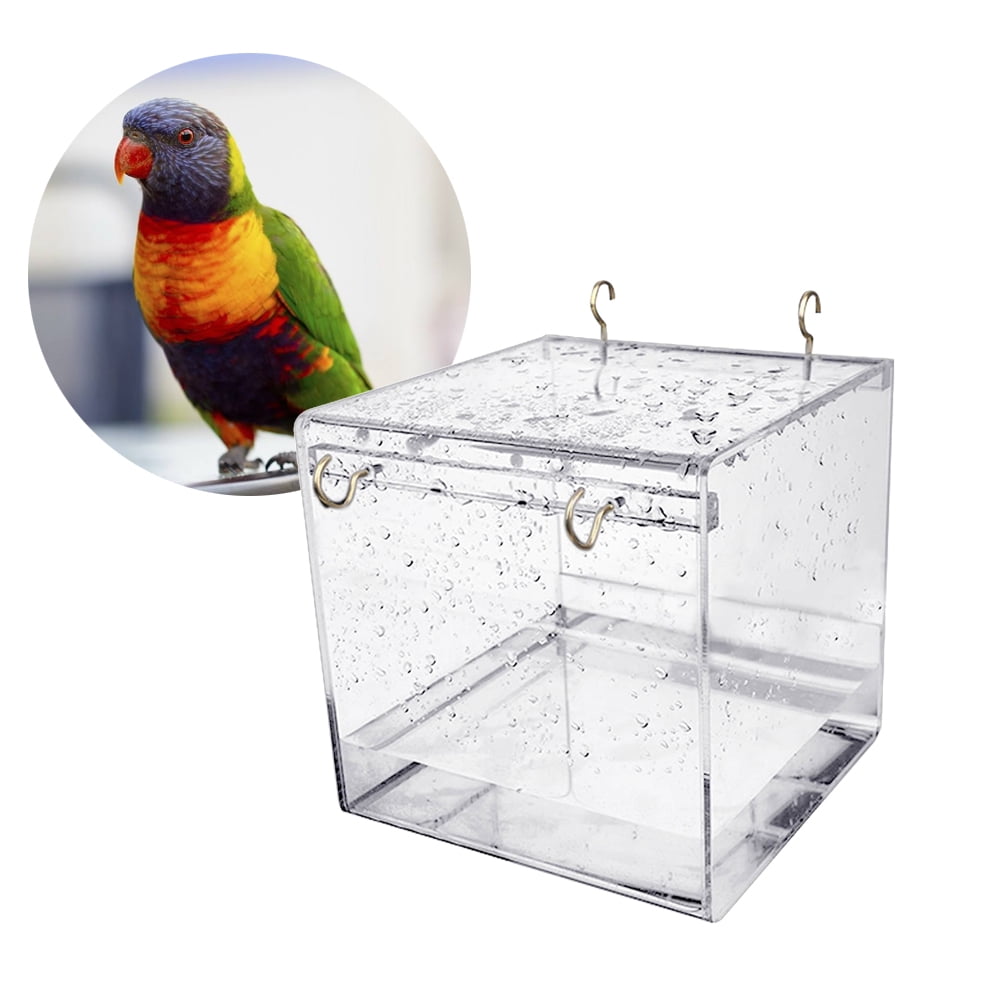 Easy to Clean Bird Bath Cage for Birds Semitransparent Bathtub