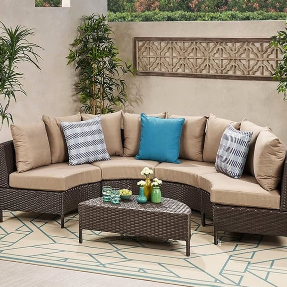Easy-to-Clean Cushions / Garden Gathering / 5-Piece Sofa Seating Group