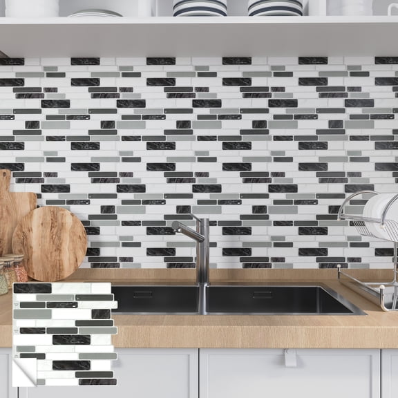 Easy to Clean Hot Selling Floor Gray Marble Peel and Stick Backsplash Tile for Kitchen 12x12 Set of 30