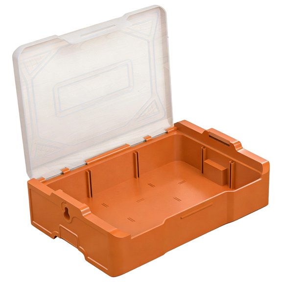Easy to Clean Stackable Organizers For Tool And Parts Smooth PP Plastic Storage Box with Lid Removable Partition