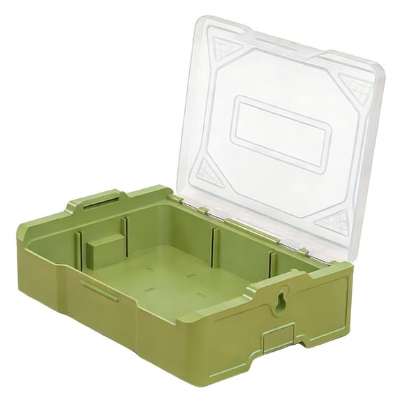 Easy to Clean Stackable Organizers For Tool And Parts Smooth PP Plastic Storage Box with Lid Removable Partition