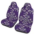 thumbnail image 1 of Easy to Install Car Universal Seat Cover, Blue-Purple Flowers Four Seasons Universal Front Seat Cover, 2-Piece, 1 of 8