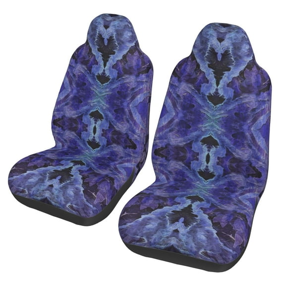 Easy to Install Car Universal Seat Cover, Purple Abstract Watercolor Art Four Seasons Universal Front Seat Cover, 2-Piece
