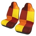 thumbnail image 1 of Easy to Install Car Universal Seat Cover, Red Rectangular Art Four Seasons Universal Front Seat Cover, 2-Piece, 1 of 8