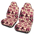 thumbnail image 1 of Easy to Install Car Universal Seat Cover, Retro Red Geometric Graffiti Four Seasons Universal Front Seat Cover, 2-Piece, 1 of 8