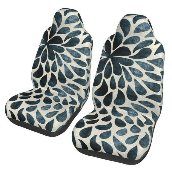 Easy to Install Car Universal Seat Cover, Vintage Petal Pattern Four Seasons Universal Front Seat Cover, 2-Piece